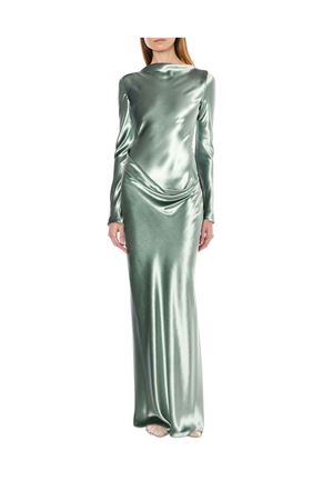 Abito lungo in velluto lucido verde ALBERTA FERRETTI | A040466450375